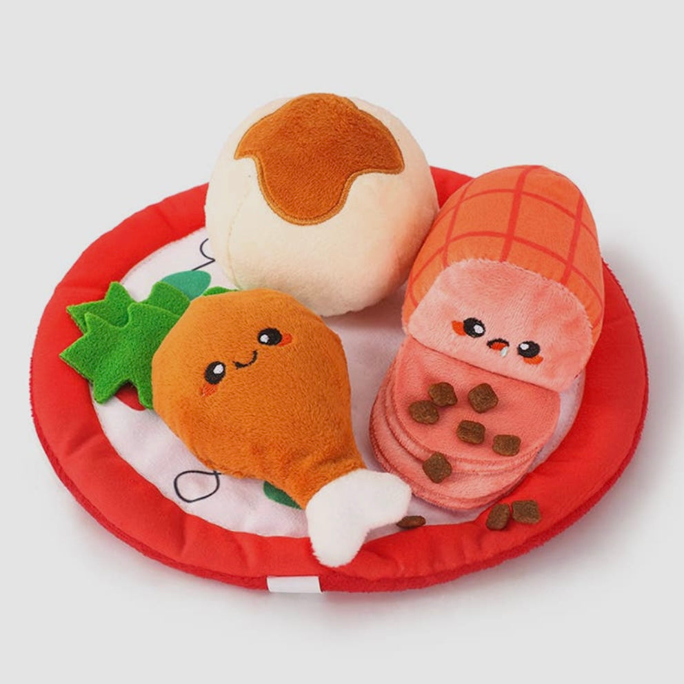 Holiday Dinner Dog Toy