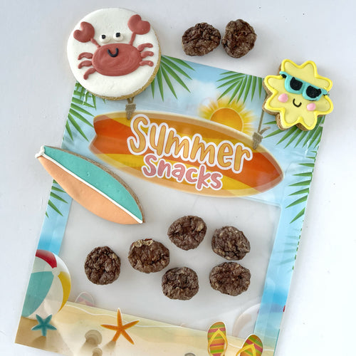 Indulge your pup with the Wag Boards Summer Snack Pack! This mouthwatering picture showcases the delightful venison treats included in the pack. Treat your furry friend to a taste of summer and watch their tail wag with delight! Get your paws on this irresistible snack pack today. 